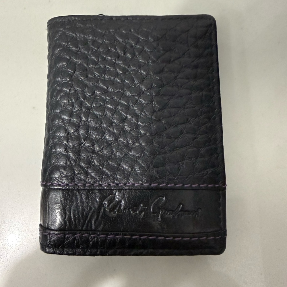 Robert Graham Textured Black Leather Card Holder